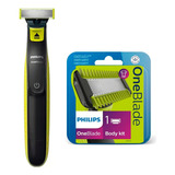 Combo Philips Oneblade Afeitadora Usb + Kit Para El Cuerpo