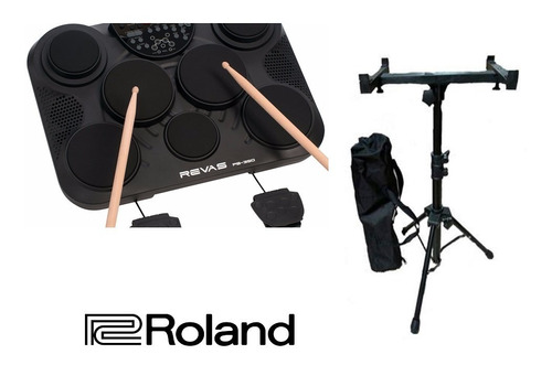 Bateria Eletronica Portatil Revas Pb-350 Roland +suporte