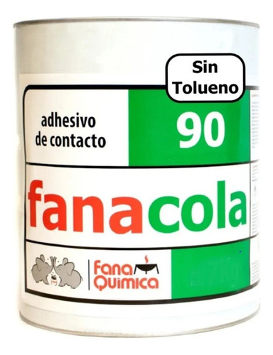 Cemento De Contacto Fanacola 90 Sin Tolueno  2,8 Kg = 4 Lts