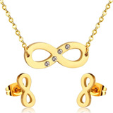 Oferta! Conjunto Aros+collar Infinito Baño Oro 18kt Circones