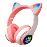 Diadema Audifonos Orejas De Gato Bluetooths 5.1 Led Ninos