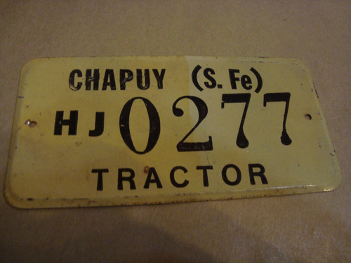 Antigua Patente Tractor Chapuy Sta Fe 0277 12x6,5 Cm