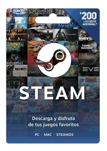 Tarjeta De Regalo Steam - 200 Mxn Código Digital