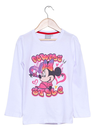 Remera Niña Minnie Mouse Manga Larga Original Disney® 