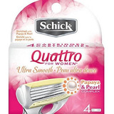 Schick Quattro Para Mujeres Cartuchos De 4 Cada Uno (pack De