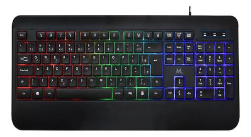 Teclado Mtek Kb-7701lr Com Cabo - Preto Rgb (português)