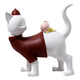 Estatua Del Gatito Del Ornamento Animal De Gato Rojo De Pie