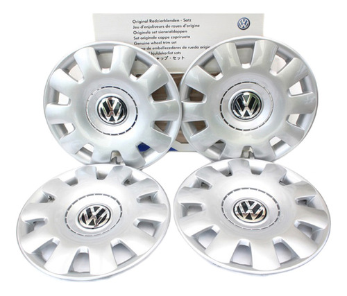 Set 4 Tapon Original Vw Jetta A4 Clásico Tapa Polvera Rin 15