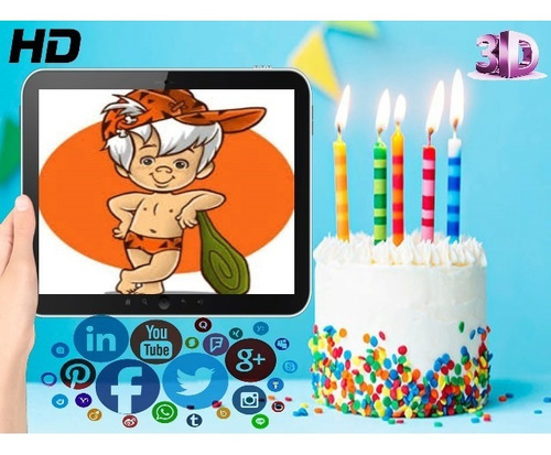 Vídeo Invitación Cumpleaños Bam Bam Picapiedra Efectos 3d Hd