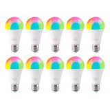 Focos Inteligentes Led 10 Piezas Rgb 10w Wifi Sanelec