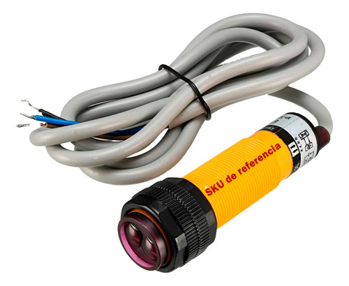 Sensor Fotoeléctrico Reflectivo Pnp 2m Nc 6-36vcd M18 Cable