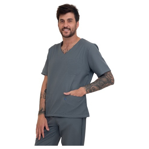 Camisa Do Pijama Cirúrgico Gabardine Scrub Masculino