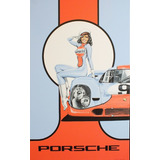 Poster Retrô - Gulf Girl  - Porsche -  Decor  33 Cm X 48 Cm
