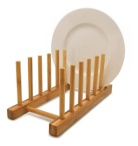 Cozinha Organizada Suporte Material Bambu Para Pratos Copos