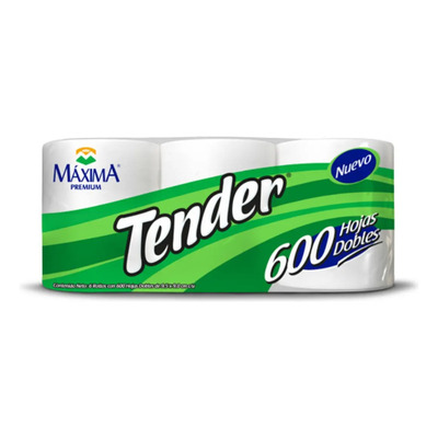 Papel Higiénico Maxima Tender 6 Rollos 600 Hojas Dobles Suave | MercadoLibre