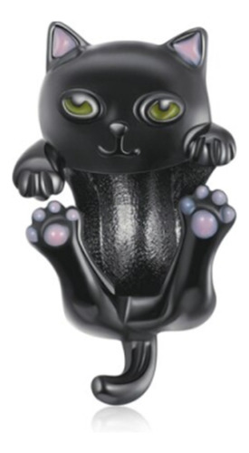 Berloque Prata 925 Gato Gatinho Preto P/ Pandora Vivara