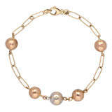 Pulsera De 14k Oro Tres Colores,  6.4 Gramos