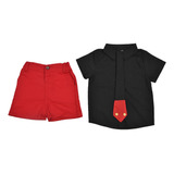 Camisa Para Niños Caballero Corbata Shorts Ropa