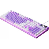 Teclado Mecânico Para Jogos Com Fio Roxo Branco