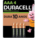 Pilha Recarregavel Aaa 900mah Blister Com 4 Duracell 1,2v