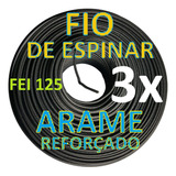 Kit Com 3 Fio De Espinar Isolado Fei 125 Arame Reforçado 