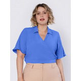 Blusa Cropped Plus Size Decotada Moda Feminina Blogueira