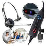 Fone De Ouvido Headset Usb Telemarketing Home Office Htu-300