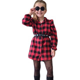 Vestido Xadrez Camisa Chemise Infantil Mini Diva Modinha