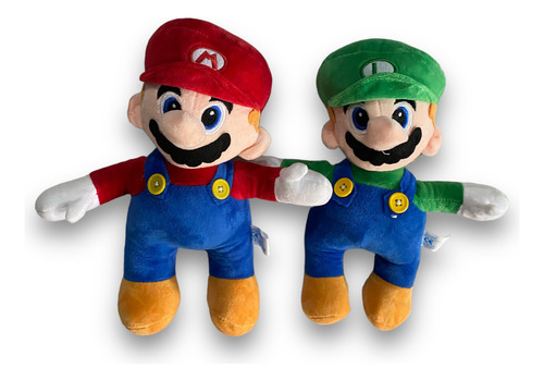 Kit 2 Peluches Mario Bros Y Luigi 27 Cm Pelicula Nintendo