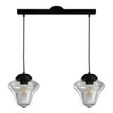 Colgante 2 Luces Rosario Negro Vintage Deco Moderno Apto Led