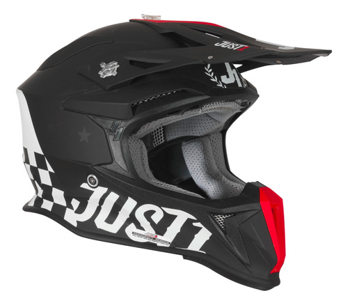 Casco Enduro Cross J18 Old School Black Matt Just1