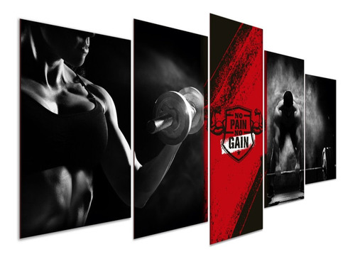 Kit Quadros Decorativos Mosaico Parede Academia Box Crossfit