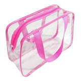 Necessaire Transparente Organizadora Grande | Linda! Cor Rosa