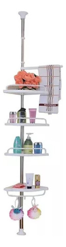 Organizador De Baño Esquinero Organizador Ducha De 4 Niveles Color Blanco