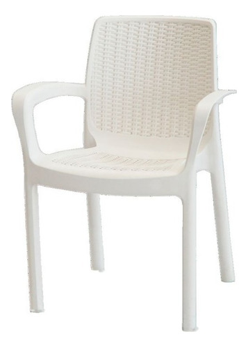 Silla Plástica Guinea Ratán Blanca