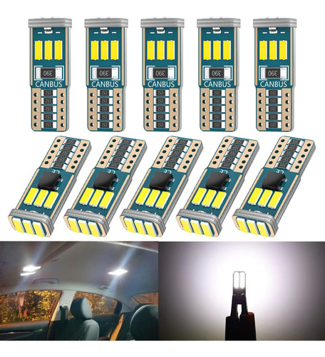 10 Foco Led Pellizco T10 W5w 192 168 194 Canbus Sin Error