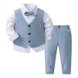 Conjunto Formal Niños Fiesta Larga 4 Piezas .