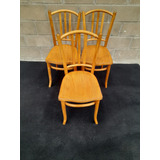 Antiguo Juego Original 4 Sillas Thonet Mod 939 Asiento Mader