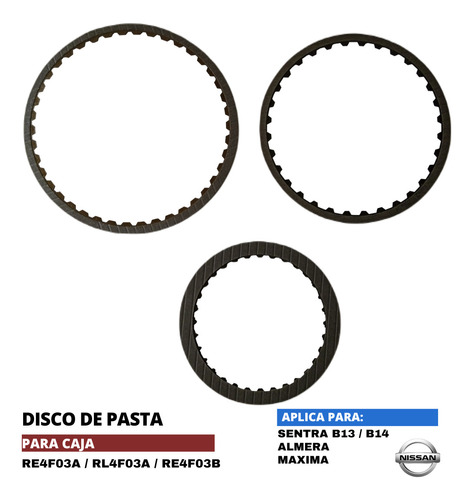 Disco Pasta Nissan Sentra B13 / B14 Caja Rl4f03a / Re4f03a  Foto 2