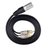 1 Xlr Macho Una 2 Rca Macho Conector De Cable De Audio