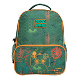 Mochila Infantil De Costas Escolar Grande Game Jogo Cor Verde