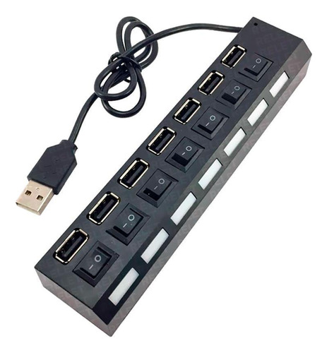 Extensão Hub Régua 7 Portas Usb 2.0 Pc Hd Externo Mouse