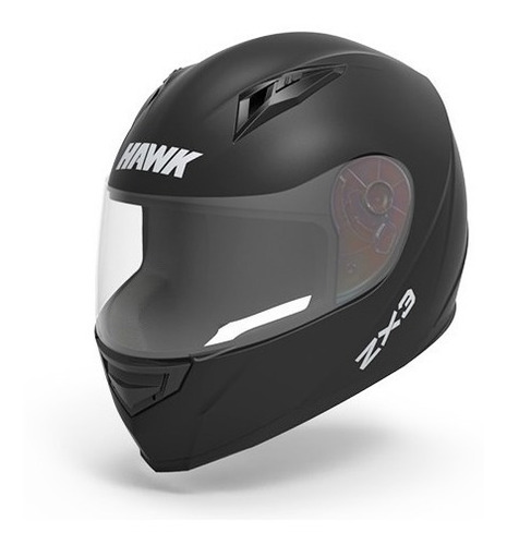 Casco Moto Importado Premiun Hawk Zx3 Mate Negro Talle M