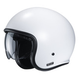 Casco Moto Hjc Abierto C/visor V30 Sólido Semi F White