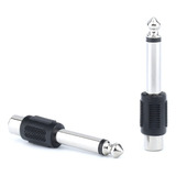 Adaptadores Rca Hembra A Macho 6.3 Mono Para Audio 2 Piezas