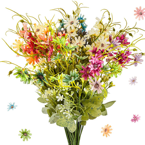 Ramo De 6 Flores Sintéticas Multicolor Para Decoración Inter