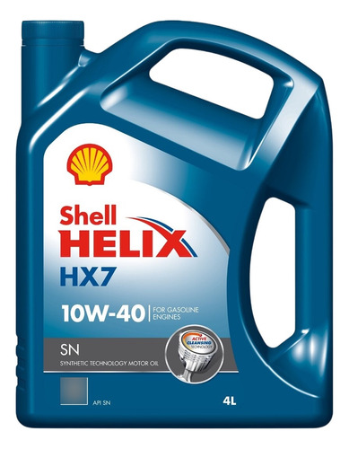 Aceite Shell Helix Hx7 Semi Sintetico 10w-40 X4 Litros 