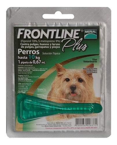 Frontline Pipeta Hasta 10 Kg. Para Perros
