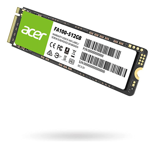 Acer Fa100 Ssd De 512 Gb - M.2  Pcie Gen3 X 4 Nvme Interfac.