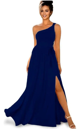 Vestido Largo De Un Solo Hombro Y Caída Suave Para Mujer #52